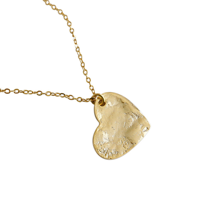 Distressed heart necklace