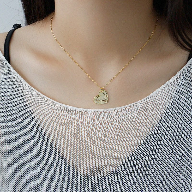 Distressed heart necklace