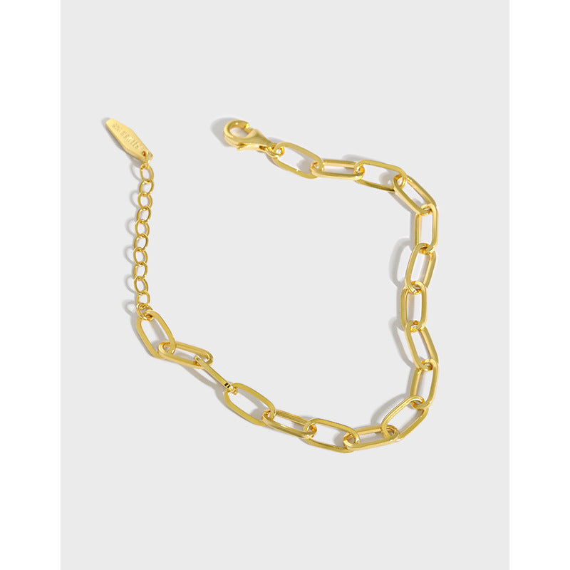 Chain bracelet with wide links