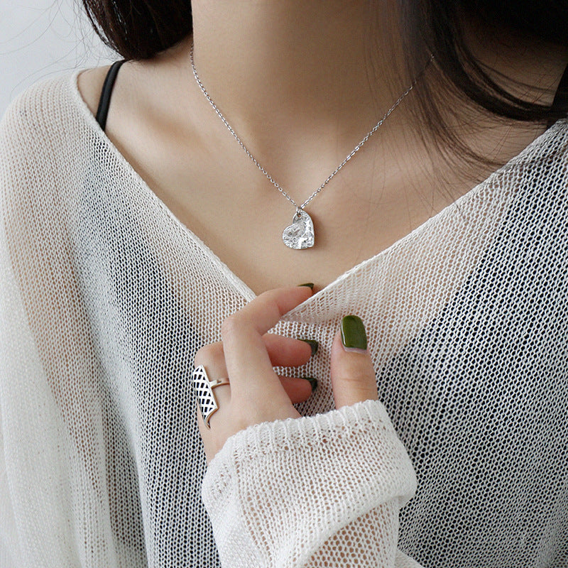 Distressed heart necklace
