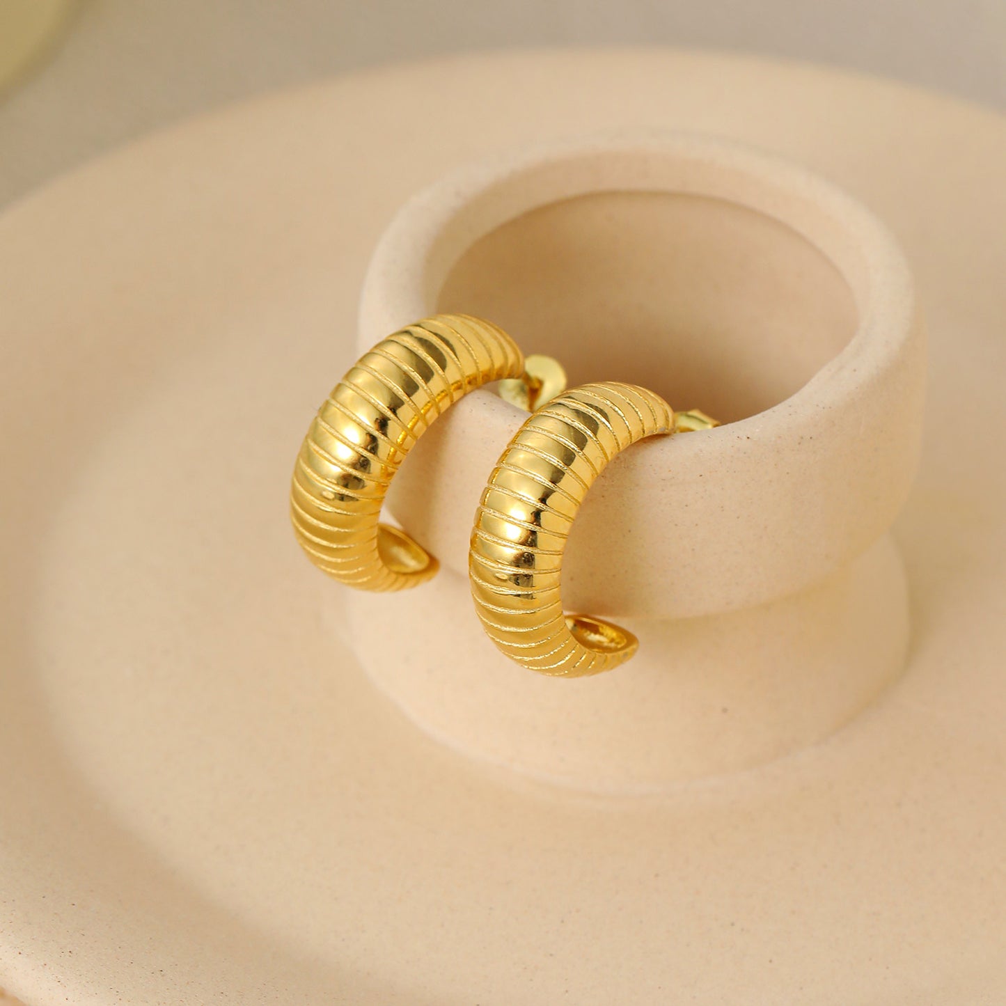 C shaped tube earrings