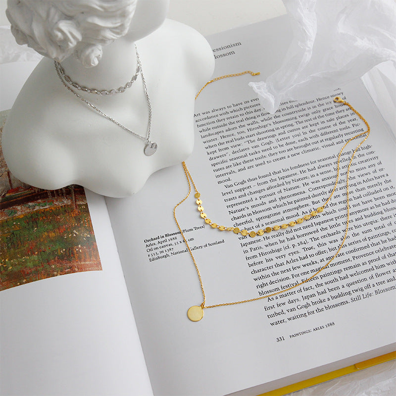 Double layered neclace with pendant