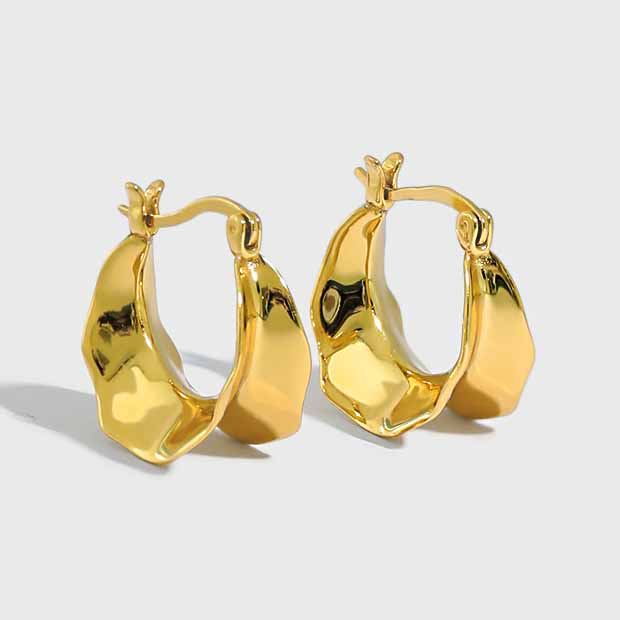 Irregular circle hoop earrings