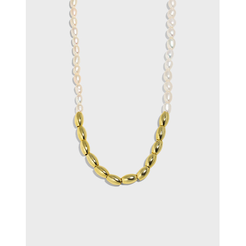 Assymetrical pearl waterdrop necklace