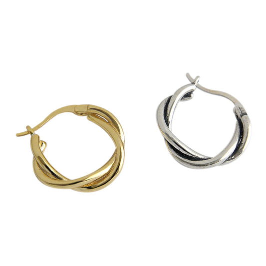 Twisted circle hoop earrings