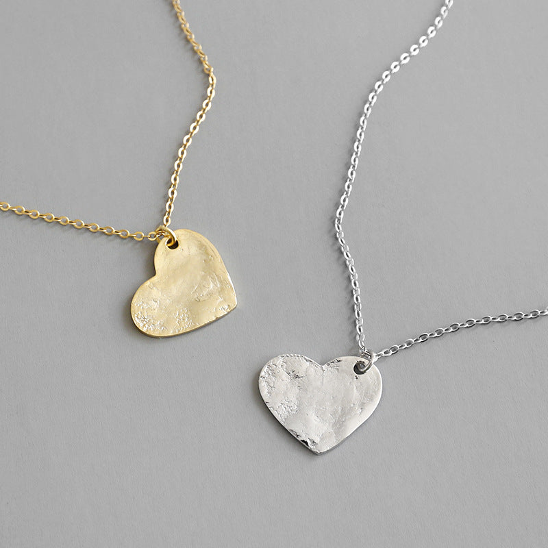 Distressed heart necklace