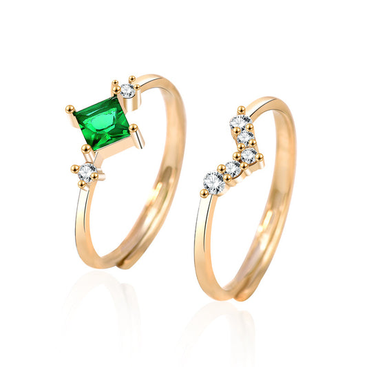 Geometric duo of rings with cubic zirconia