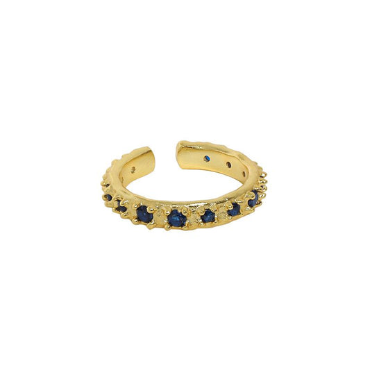 Organic ring with blue cubic zirconias
