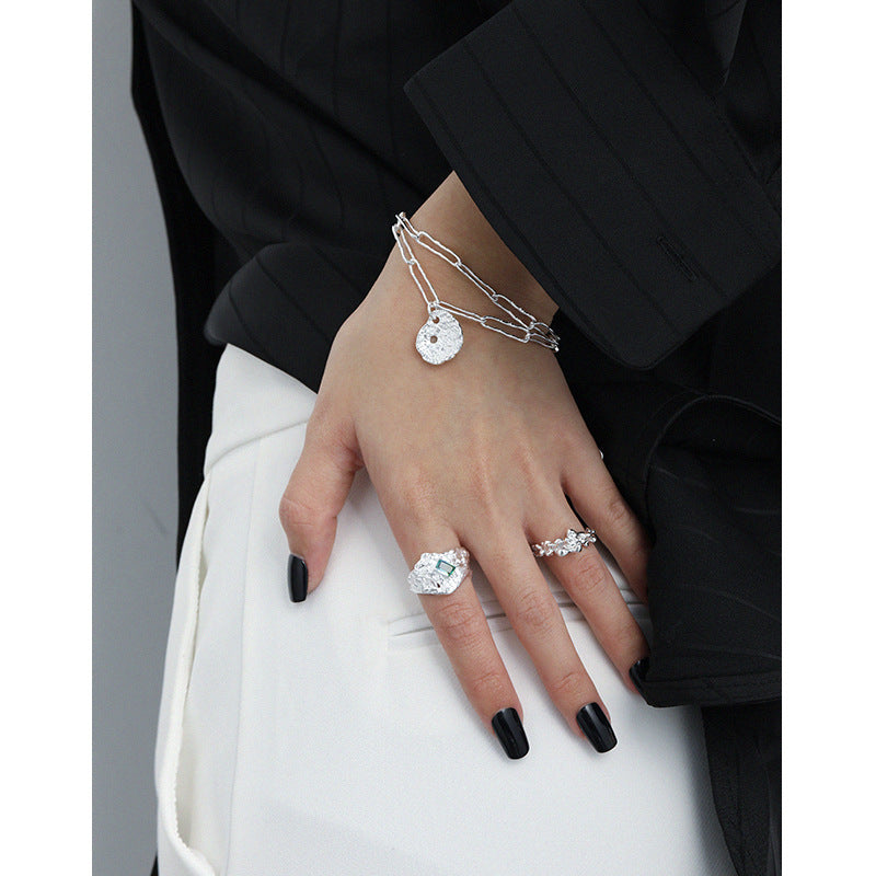Double layered chain bracelet
