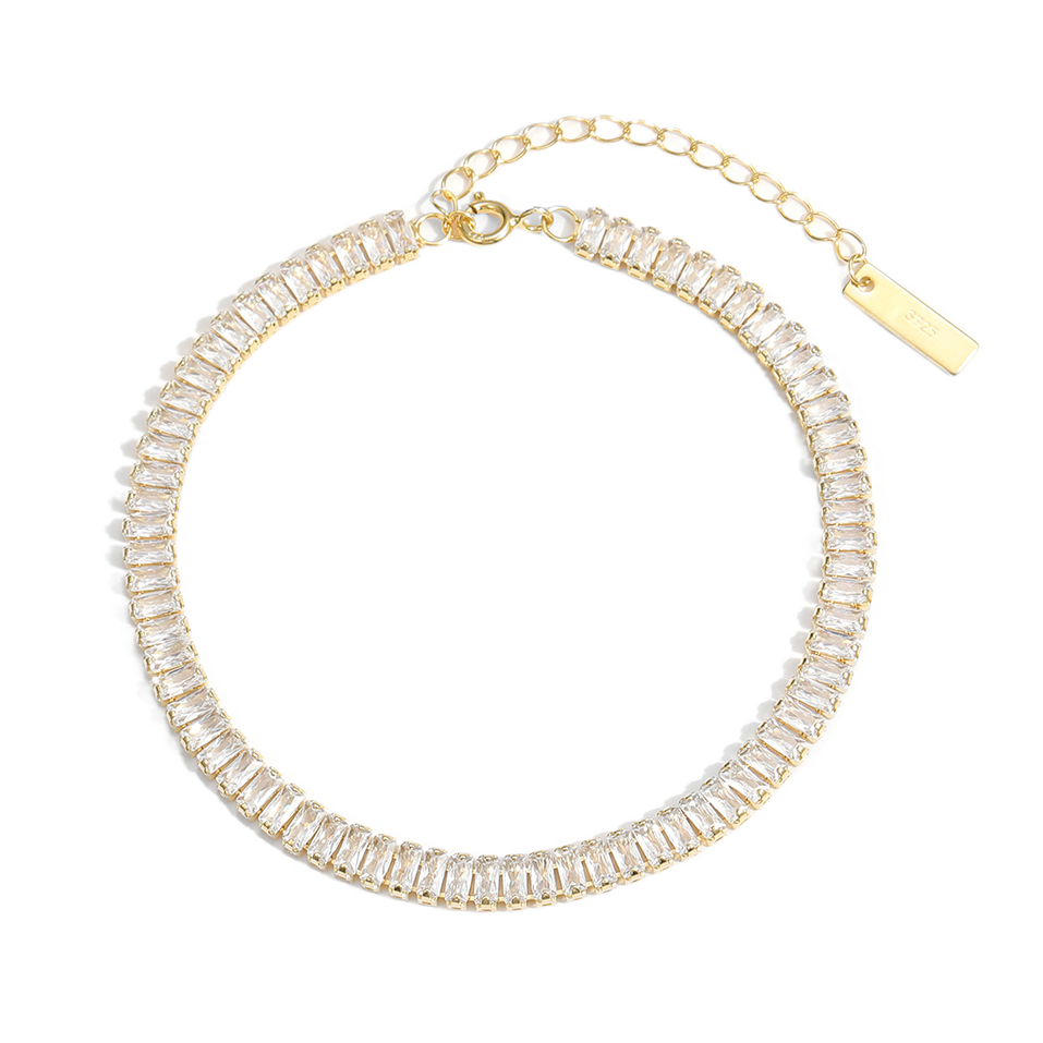 Party bracelet with cubic zirconia baguettes