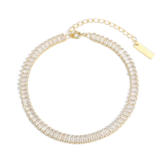 Party bracelet with cubic zirconia baguettes