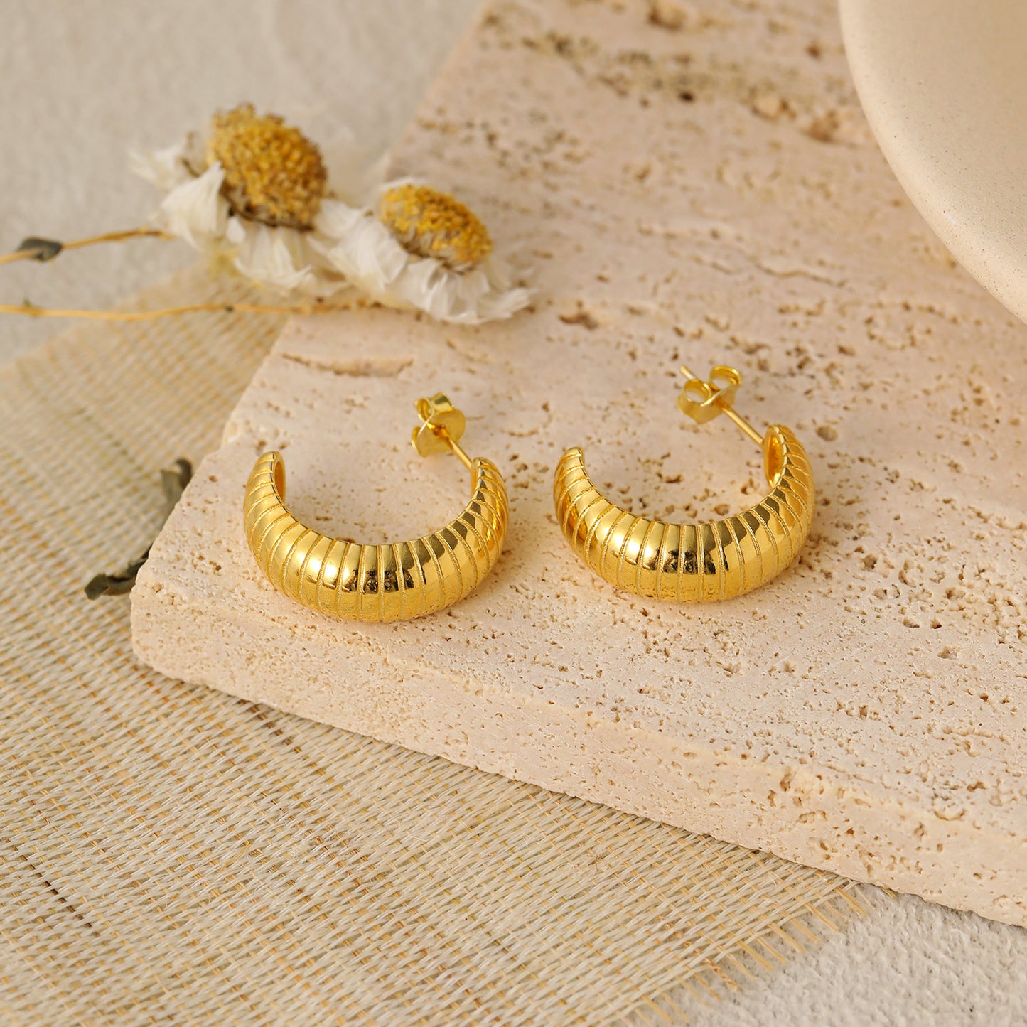 C shaped tube earrings