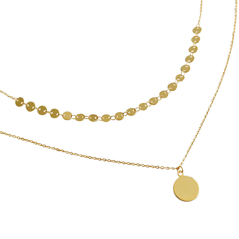 Double layered neclace with pendant