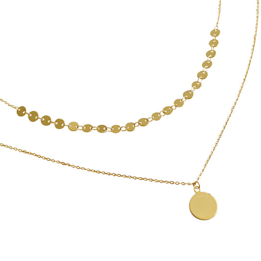 Double layered neclace with pendant