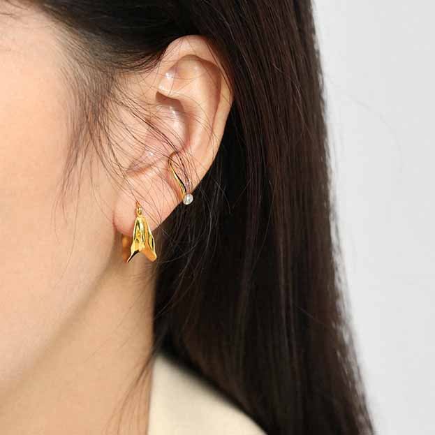 Irregular circle hoop earrings