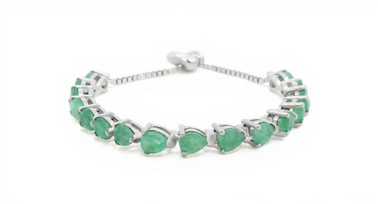 Droplet Shaped Natural Emerald Bracelet